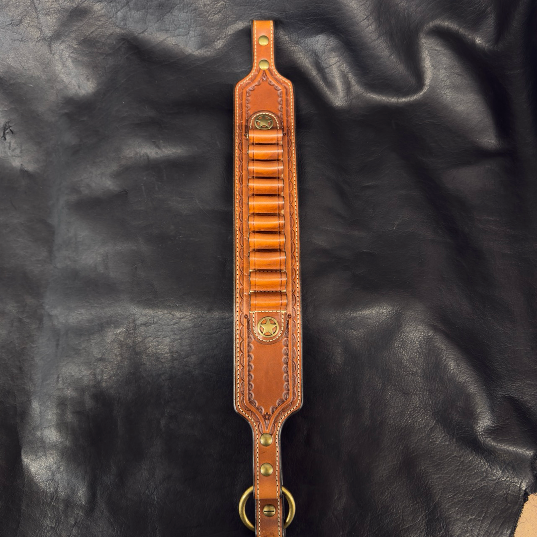 *In Stock* Guide Gun Rifle Sling Hand Tooled Border (Various Colors/Calibers)