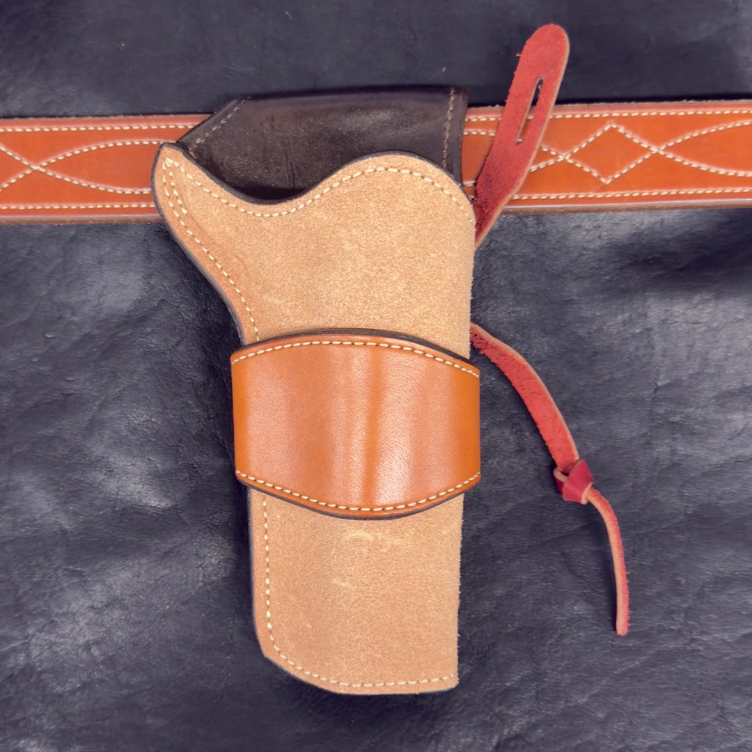 *In Stock* RH Cross Draw Rancher Holster SAA 4.75" - Rough Out Leather