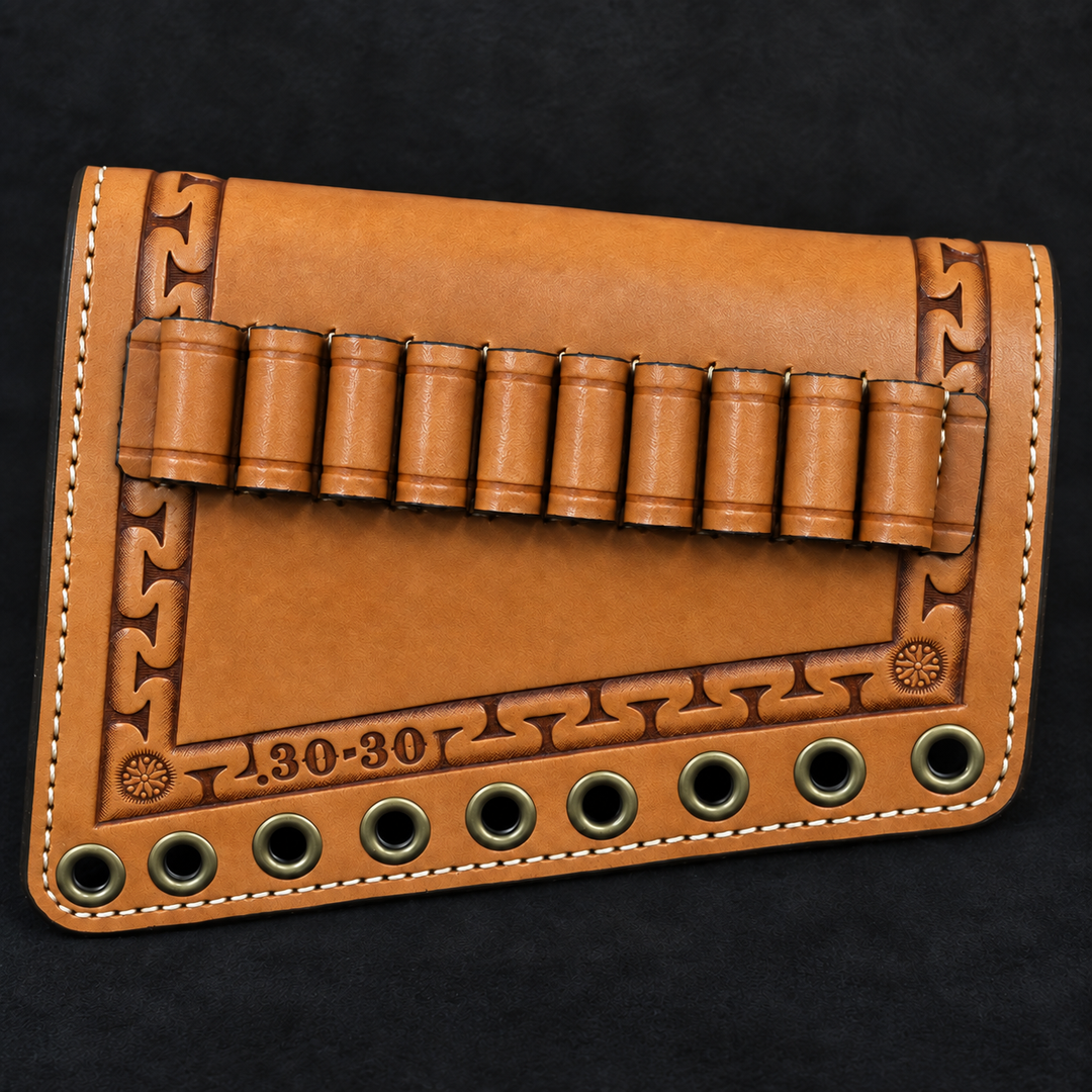 *In Stock* Leather Butt-Cover w/Ammo Loops - Lever-Action Rifles Winchester, Marlin, Henry, Rossi