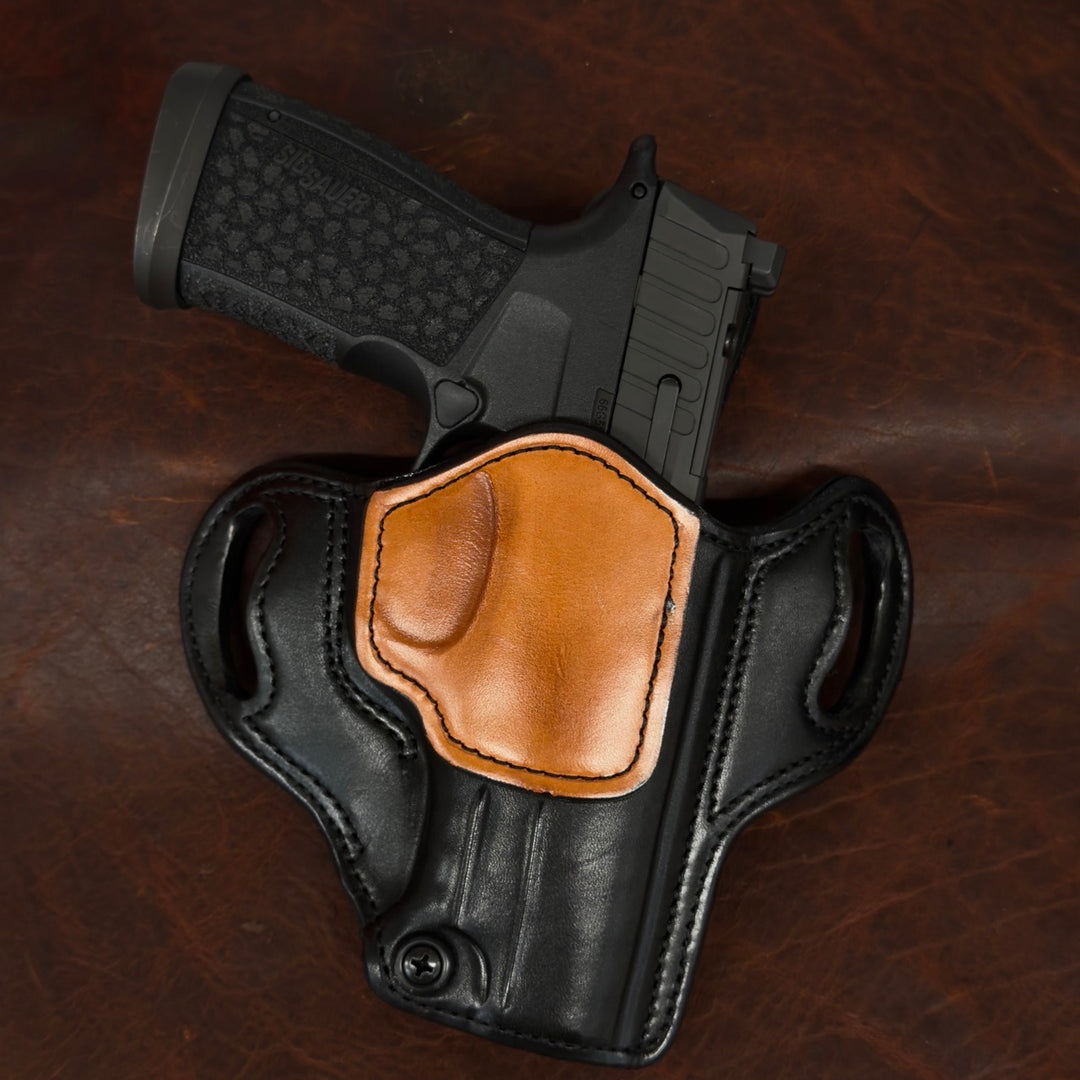 *In Stock* RH Ironside Holster - Sig Sauer P365 Fuse - Optic Ready - Black w/Chestnut