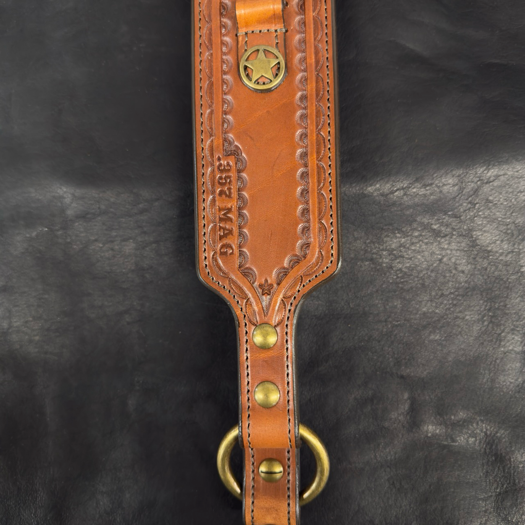 *In Stock* Guide Gun Rifle Sling Hand Tooled Border (Various Colors/Calibers)