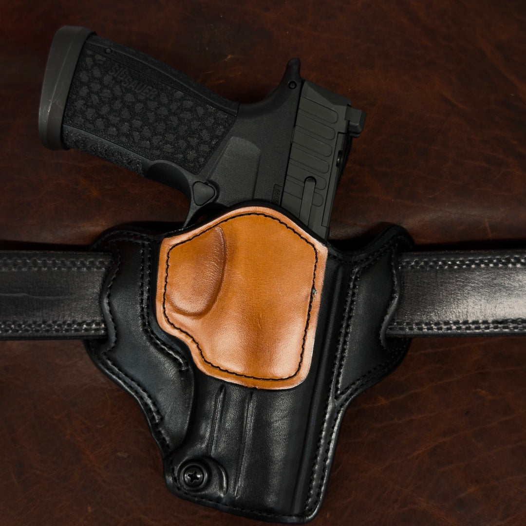 *In Stock* RH Ironside Holster - Sig Sauer P365 Fuse - Optic Ready - Black w/Chestnut
