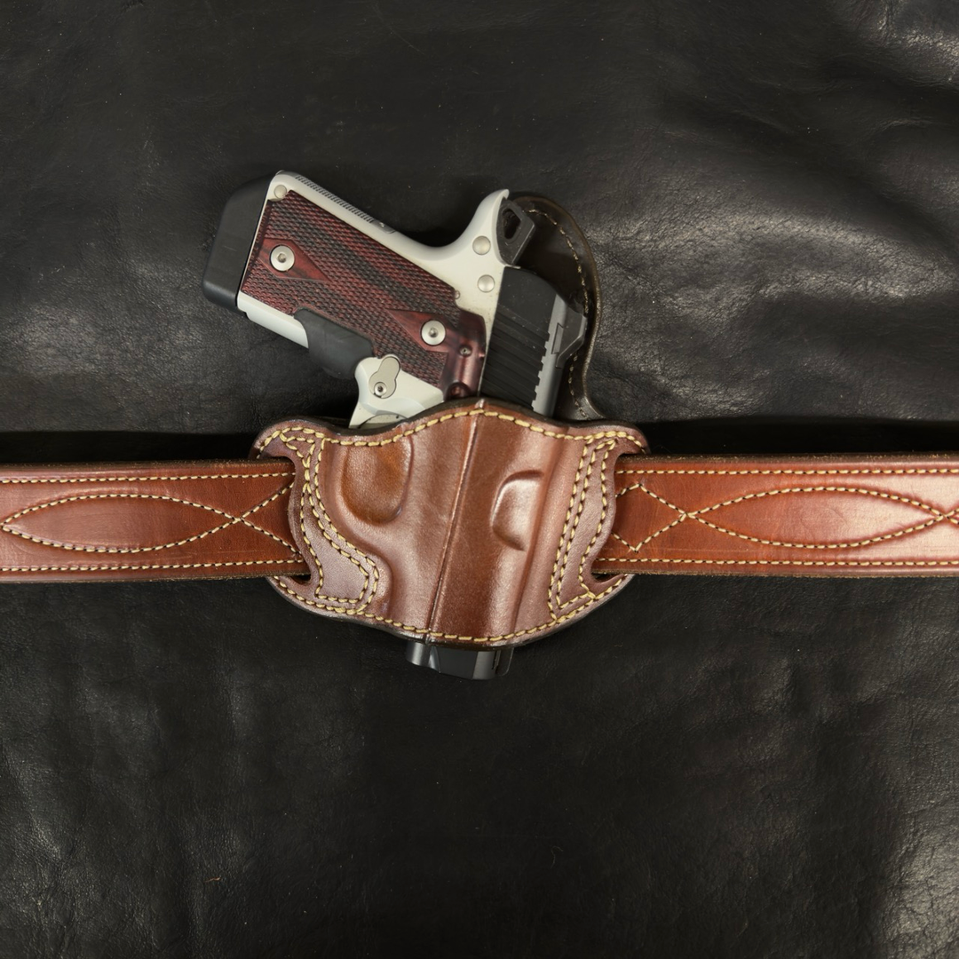 *In Stock* RH Belt Slide Holster Saddle Oil Finish Kimber Micro 9