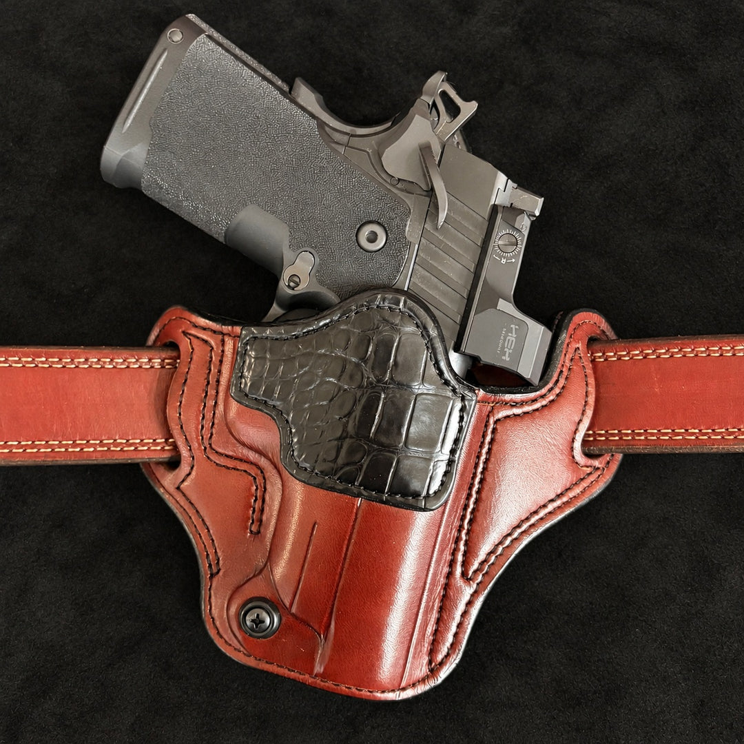 *In Stock* RH Ironside Holster Staccato C2 Optic Ready w/ Rail British Brown w/ Super Exotic Trim