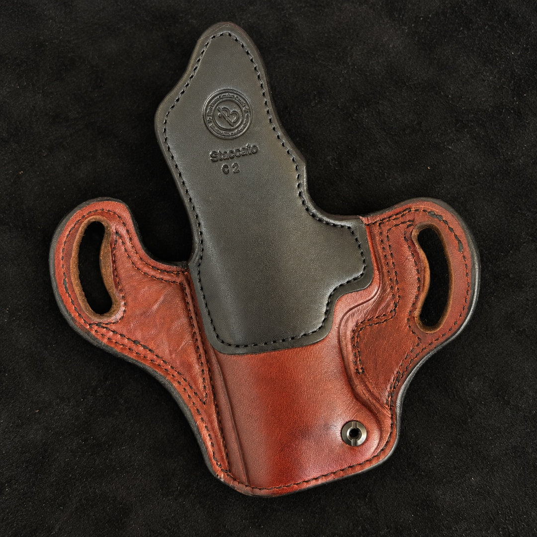 *In Stock* RH Ironside Holster Staccato C2 Optic Ready w/ Rail British Brown w/ Super Exotic Trim