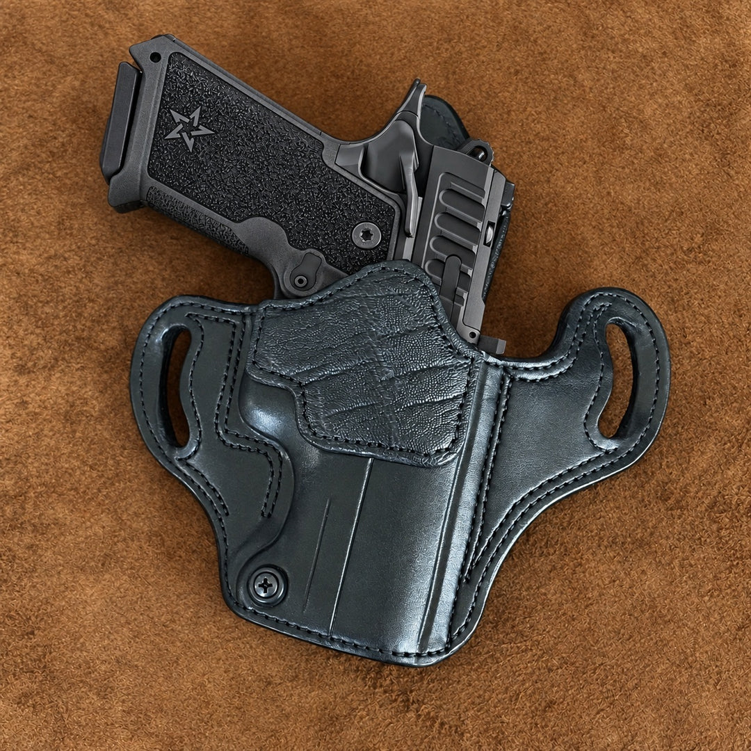 *In Stock* RH Ironside Holster Staccato P4 Optic Ready w/ Rail Black w/ Black Genuine Super Exotic Trim