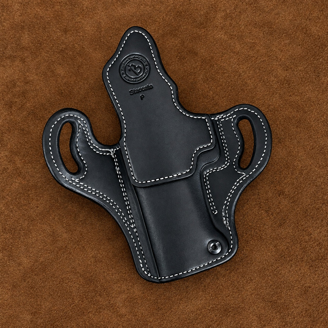 *In Stock* RH Ironside Holster Staccato P/ Springfield DS Prodigy 4.25" Optic Ready w/ Rail Black w/ Super Exotic Trim