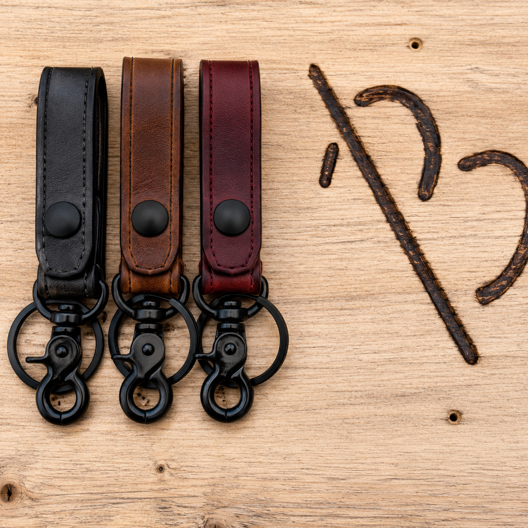 *In Stock* Premium Leather Trigger Snap Keychain