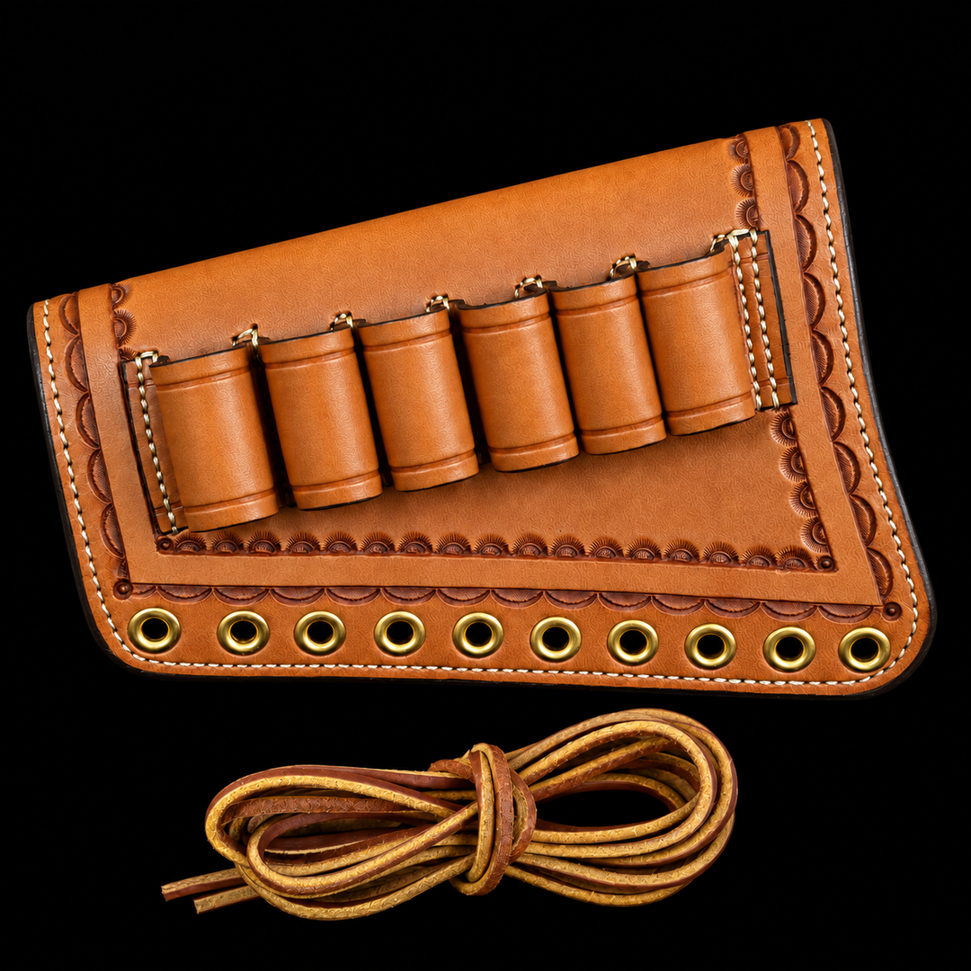*In Stock* LH Tooled Leather Butt Cover - Coach Gun