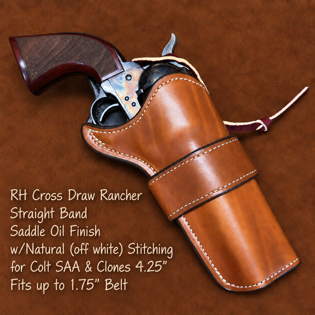 *Made to Order* LH/RH Rancher Cowboy Holster Single or Double Action Revolvers w/Concho