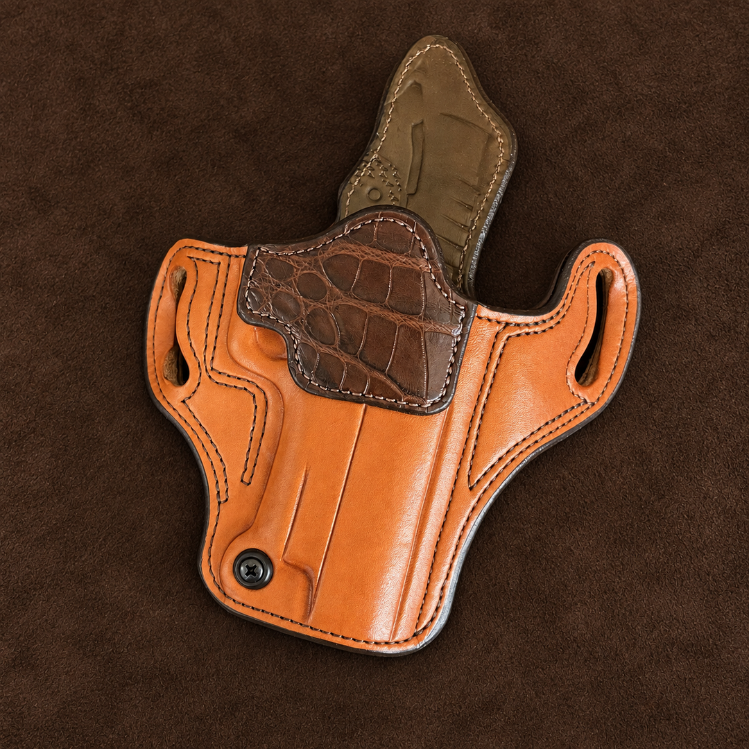 *In Stock* RH Ironside Holster Staccato P/ Springfield DS Prodigy 4.25" Optic Ready w/ Rail Chestnut w/ Super Exotic Trim