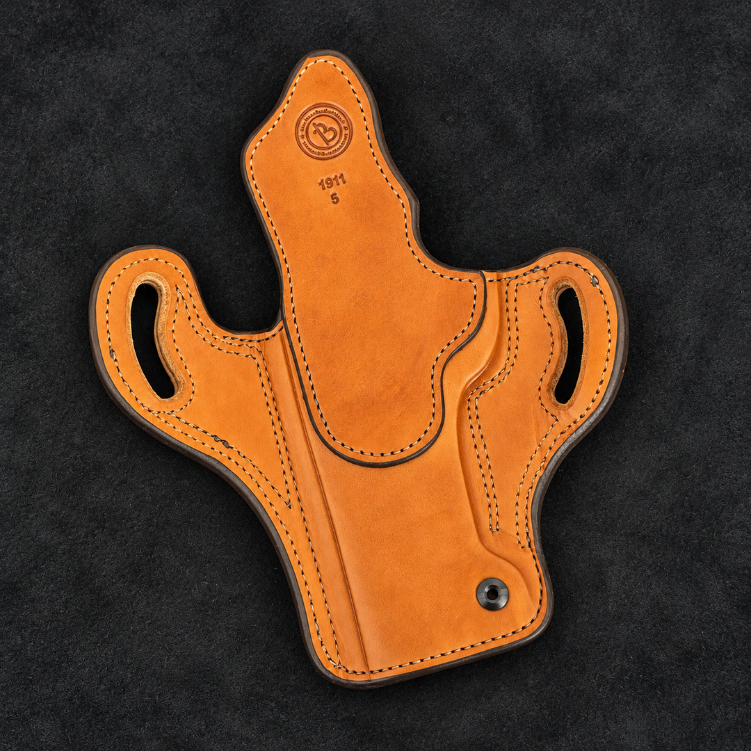 *In Stock* RH Ironside Holster 1911 5" Optic Ready Chestnut w/Chocolate Genuine Super Exotic Trim