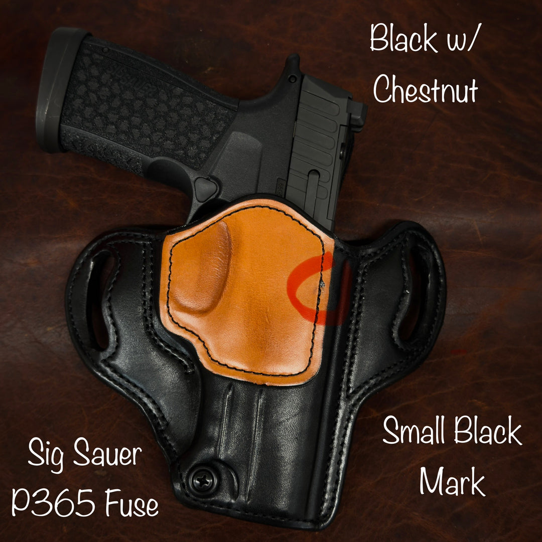 *In Stock* RH Ironside Holster - Sig Sauer P365 Fuse - Optic Ready - Black w/Chestnut