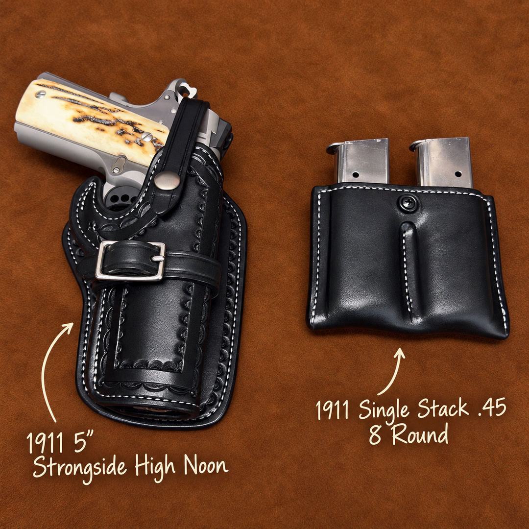 *Made to Order* High Noon Holster for 1911 Platform, Single Action or Double Action Revolvers