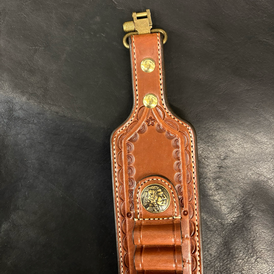 *In Stock* Guide Gun Rifle Sling Hand Tooled Border (Various Colors/Calibers)