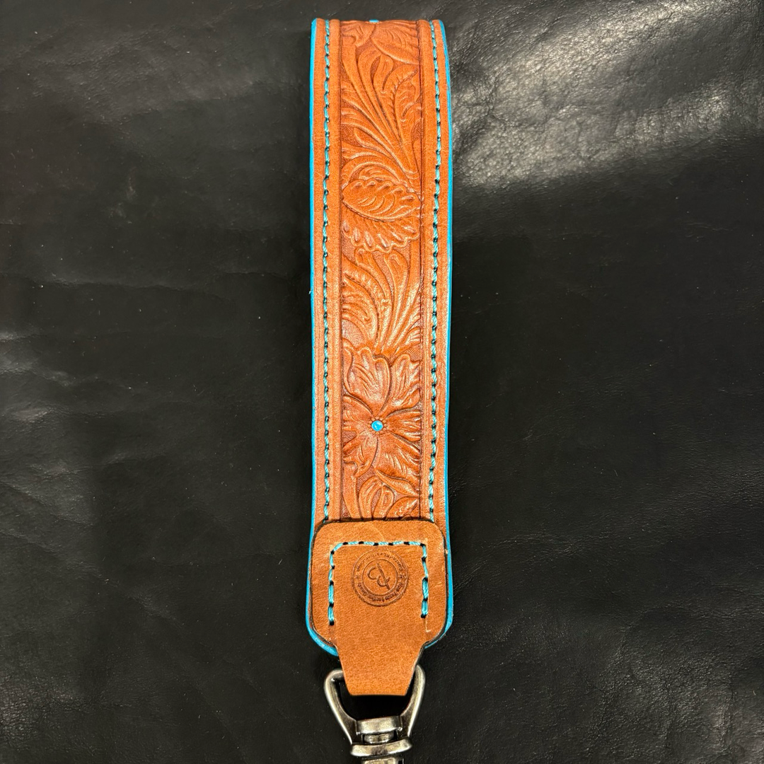 *In Stock* Leather Wristlet Strap w/Cell Phone Tether (1" Wide Strap)