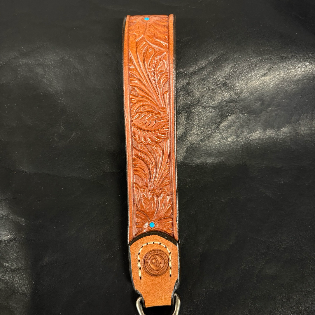 *In Stock* Leather Wristlet Strap w/Cell Phone Tether (1" Wide Strap)