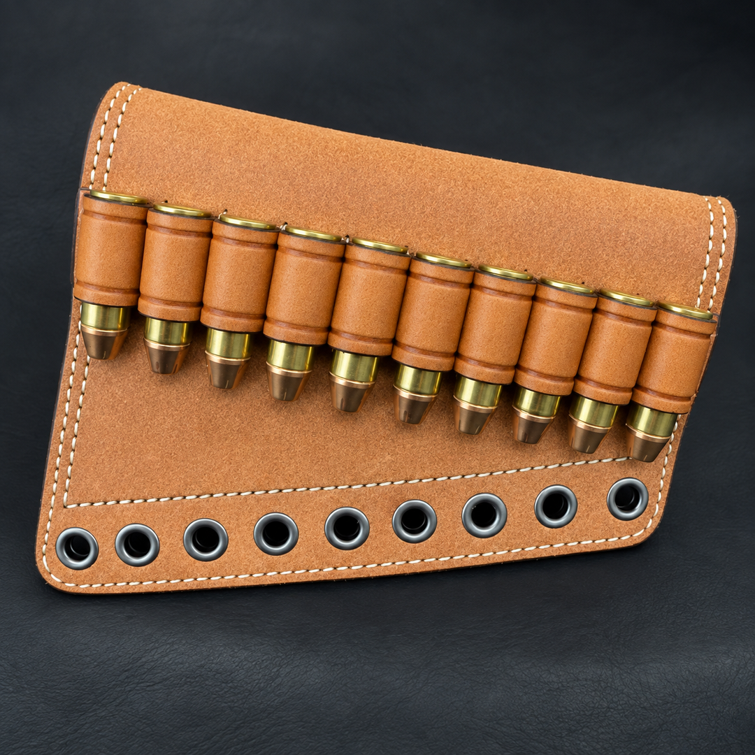 *In Stock* Leather Butt-Cover w/Ammo Loops - Lever-Action Rifles Winchester, Marlin, Henry, Rossi