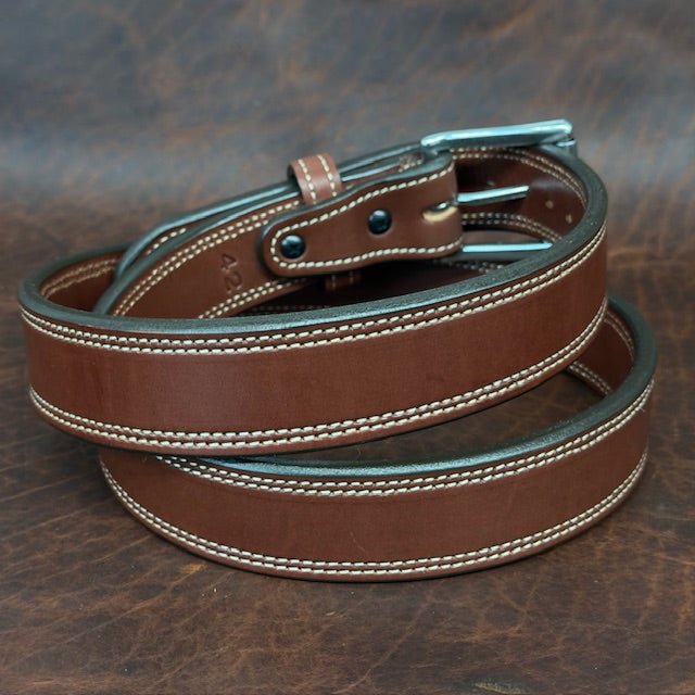*In Stock* 1.5" Double Stitch Carry Belt - Busted B Leather