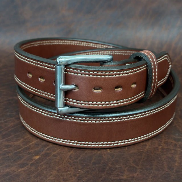 *In Stock* 1.5" Double Stitch Carry Belt - Busted B Leather