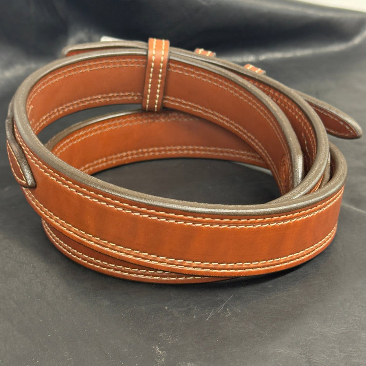 *In Stock* 1.5" Ranger Belt Double Stitch Saddle Oil Finish Size 42 - Busted B Leather
