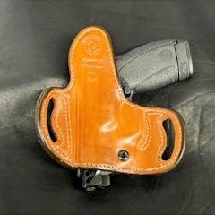 *Ammo Depot* ITEM #: 204 RH Belt Slide Holster S&W Bodyguard 380 2.0 Saddle Oil Finish w/Natural Stitch