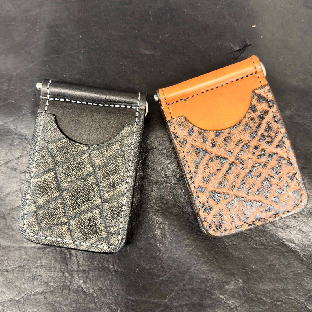*In Stock* Front Pocket Money Clip Wallet Genuine Elephant - Busted B Leather