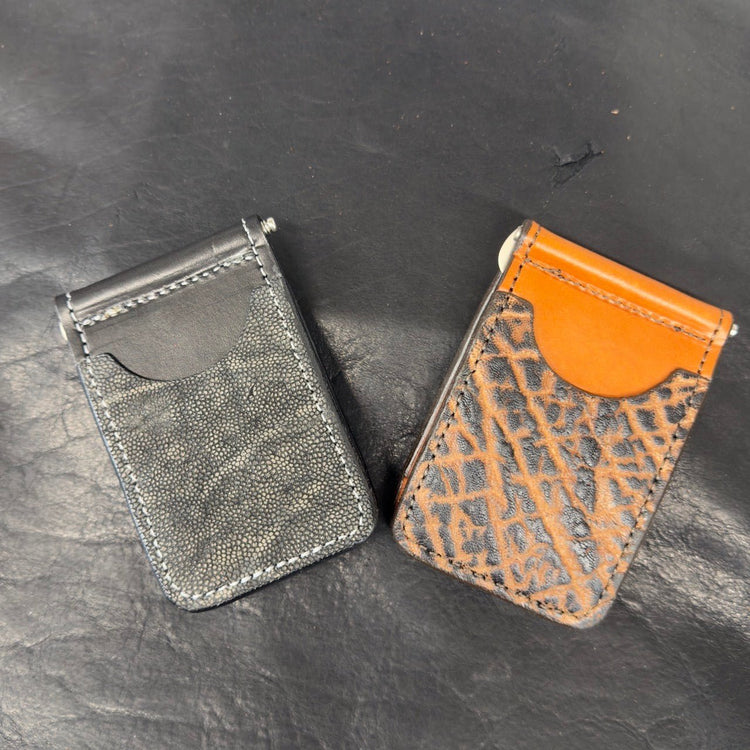 *In Stock* Front Pocket Money Clip Wallet Genuine Elephant - Busted B Leather