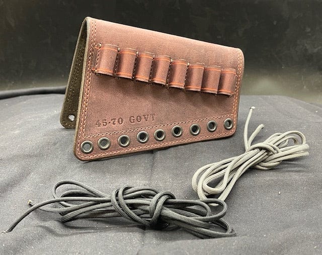 *In Stock* RH Leather Butt-Cover w/Ammo Loops 45-70 Govt. in Genuine Weathered Oxblood Water Buffalo for Lever-Action Rifles Winchester, Marlin, Henry, Rossi
