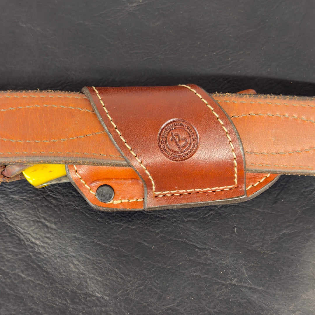 *In Stock* Premium Cross Draw Sideways Knife Sheath Jumbo Trapper - Busted B Leather