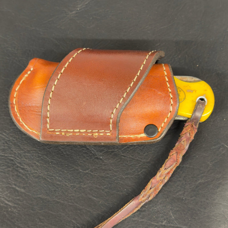 *In Stock* Premium Cross Draw Sideways Knife Sheath Jumbo Trapper - Busted B Leather