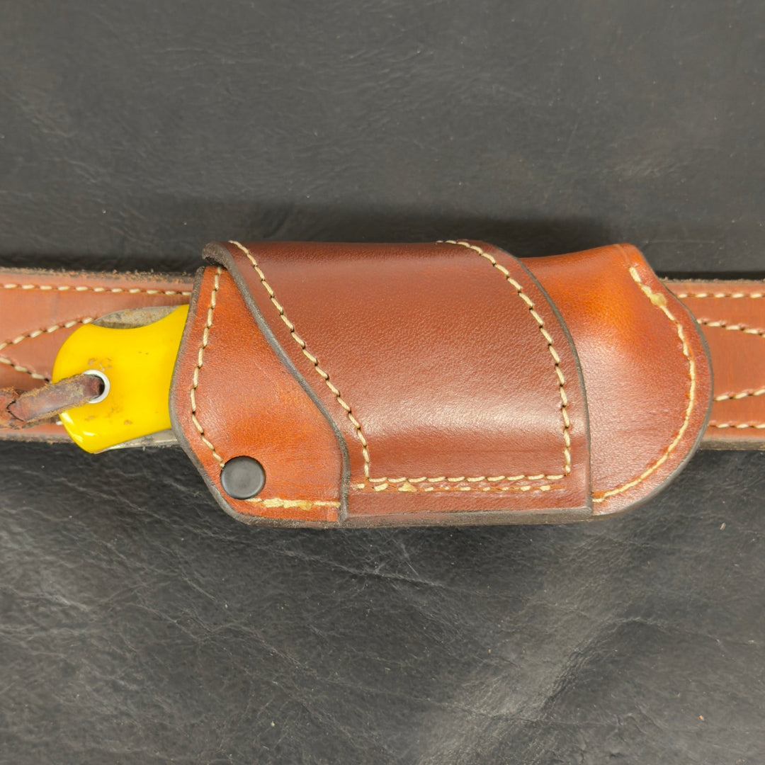 *In Stock* Premium Cross Draw Sideways Knife Sheath Jumbo Trapper - Busted B Leather