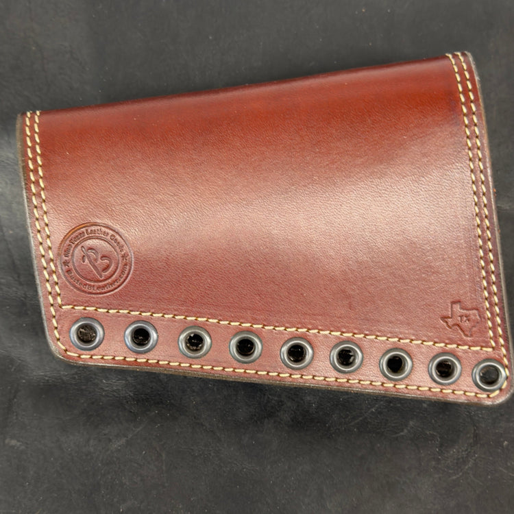 *In Stock* RH Leather Butt Cover in .44 Mag or .45 - 70 Govt Dark Brown w/Natural Stitch - Busted B Leather