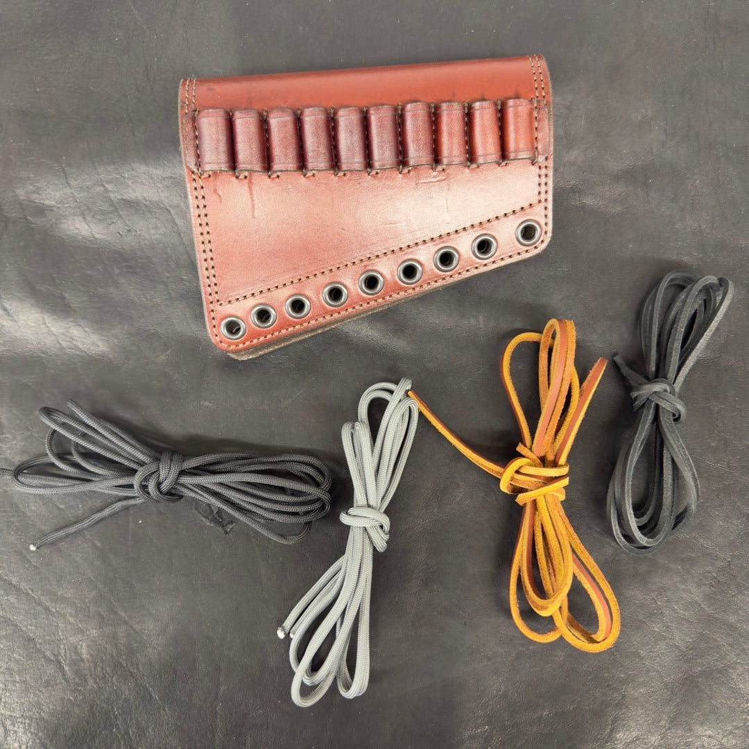 *In Stock* RH Leather Butt Cover in .44 Mag or .45 - 70 Govt Dark Brown w/Natural Stitch - Busted B Leather