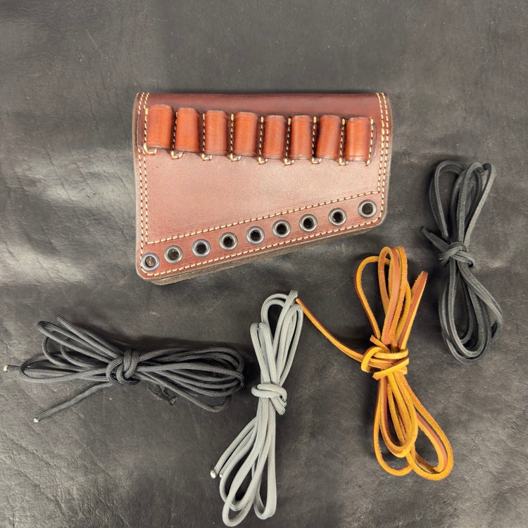*In Stock* RH Leather Butt Cover in .44 Mag or .45 - 70 Govt Dark Brown w/Natural Stitch - Busted B Leather