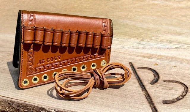 *In Stock* LH Leather Butt-Cover w/Ammo Loops 45-70 Govt in Dark Brown Leather w/Natural Stitch Lever-Action Rifles Winchester, Marlin, Henry, Rossi