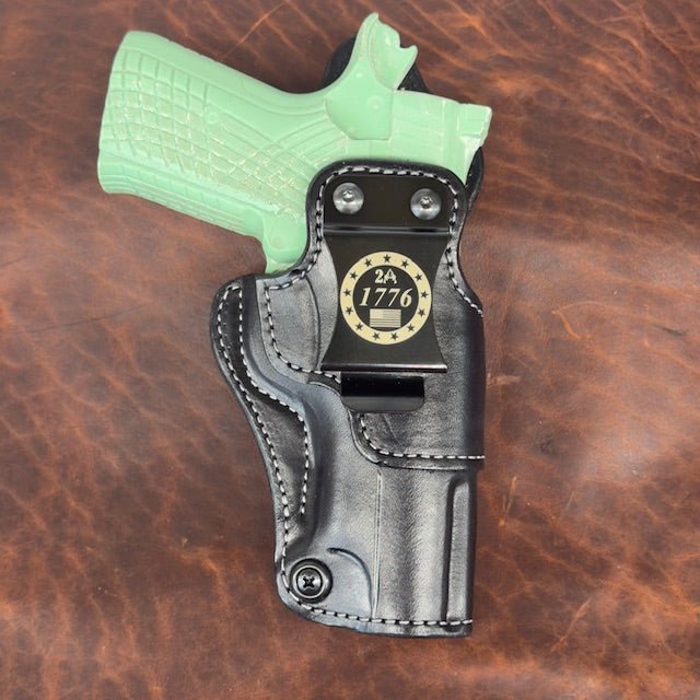 *In Stock* RH Side/LH SOB IWB Kimber KDS 9C Black w/Silver Stitch &amp; DTOM or 2A 1776 Metal Belt Clip