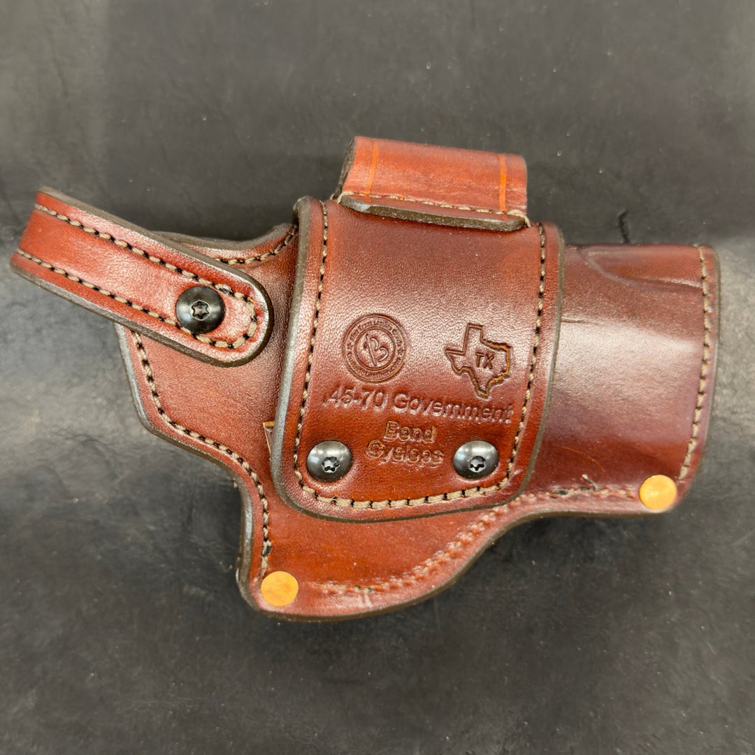 *In Stock* RH Sidewinder Holster Bond Arms Cyclops .45 - 70 Govt Havana w/Brown Stitch - Busted B Leather