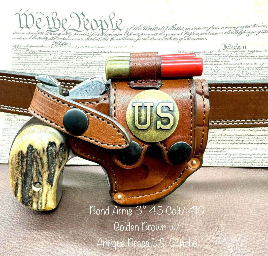 *In Stock* RH Sidewinder Holster for Bond Arms 3", 3.5", 4.25", or 6" .45 .410 U.S. Concho &amp; 2 Ammo Loops