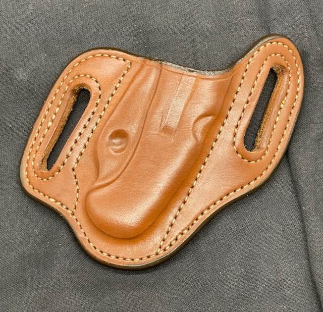*In Stock* Slant Knife Sheath for Spyderco Delica 4 in Saddle Oil Finish