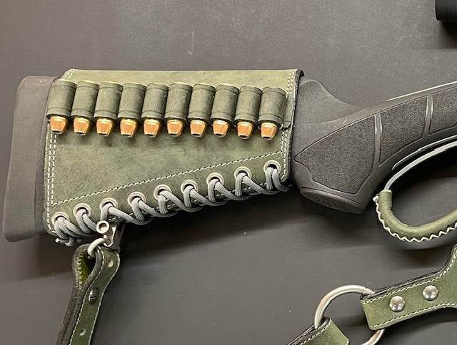 *Made to Order* Leather Butt-Cover w/Ammo Loops for Lever Action Guide Guns Marlin, Henry, Chiappa, S&amp;W in Genuine Water Buffalo