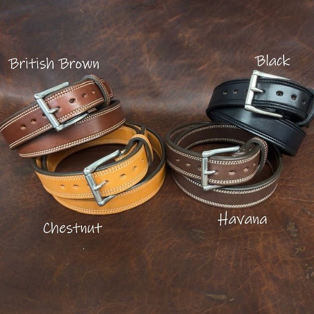 *Made to Order* Premium Leather Carry Belt Double Stitch - Busted B Leather