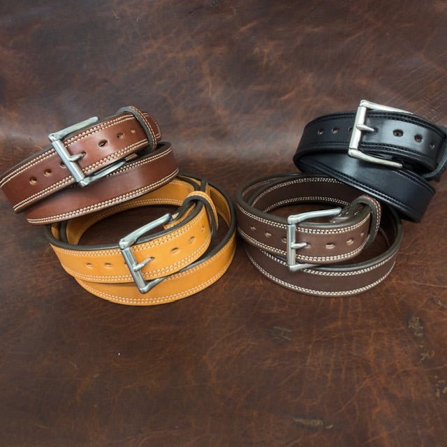 *Made to Order* Premium Leather Carry Belts Double Stitch - Busted B Leather