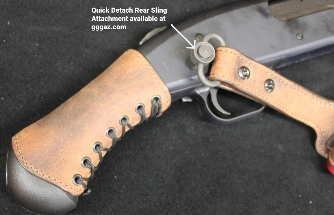 *Made to Order* Shockwave Raptor Leather Grip Wrap for Mossberg 500/590, Remington TAC 14 &amp; 870 Shotguns Genuine Water Buffalo "Mad Max"