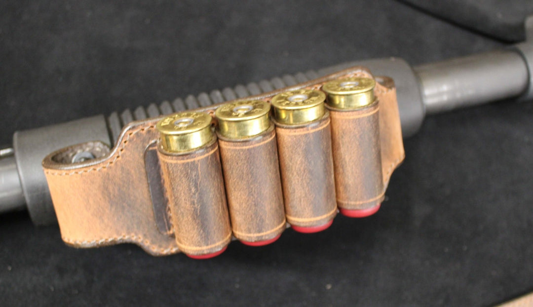 *Made to Order* Shockwave Raptor Leather Grip Wrap for Mossberg 500/590, Remington TAC 14 &amp; 870 Shotguns Genuine Water Buffalo "Mad Max"