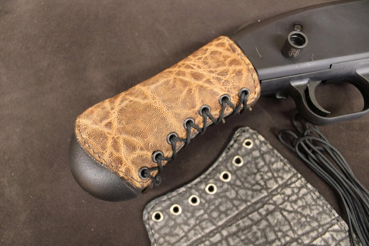 *Made to Order* Tactical Exotic Leather Grip Wrap - Fits Mossberg Raptor-Style & Remington Shotguns
