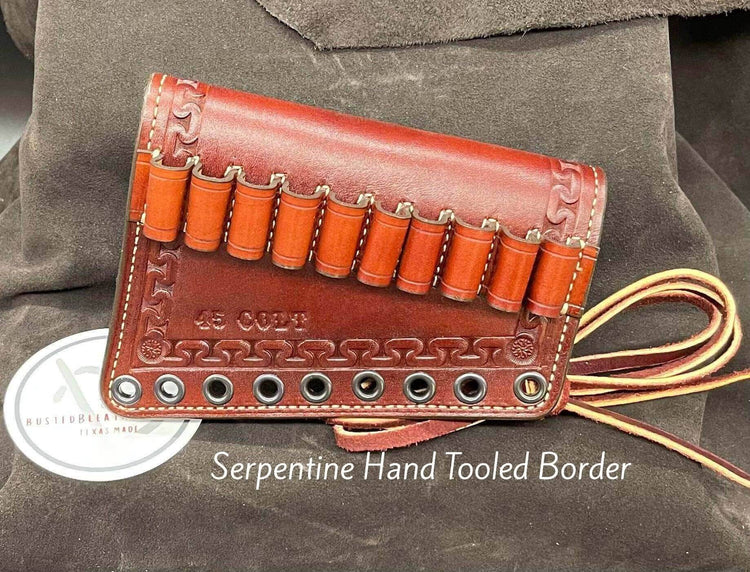 *Made to Order* Tooled Leather Butt-Cover w/12 Gauge Loops for Coach Gun Double Barrel