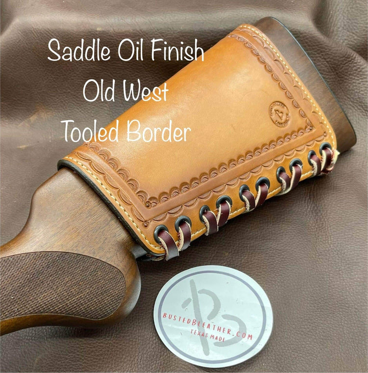 *Made to Order* Tooled Leather Butt-Cover w/12 Gauge Loops for Coach Gun Double Barrel