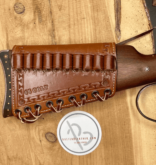 *Made to Order* Tooled Leather Butt-Cover w/Ammo Loops Lever-Action Rifles Winchester, Marlin, Henry, Rossi