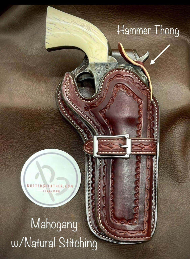 Made to Order LH/RH High Noon Western Holster for Colt, Uberti Clones, Ruger Blackhawks & Supers - Busted B Leather